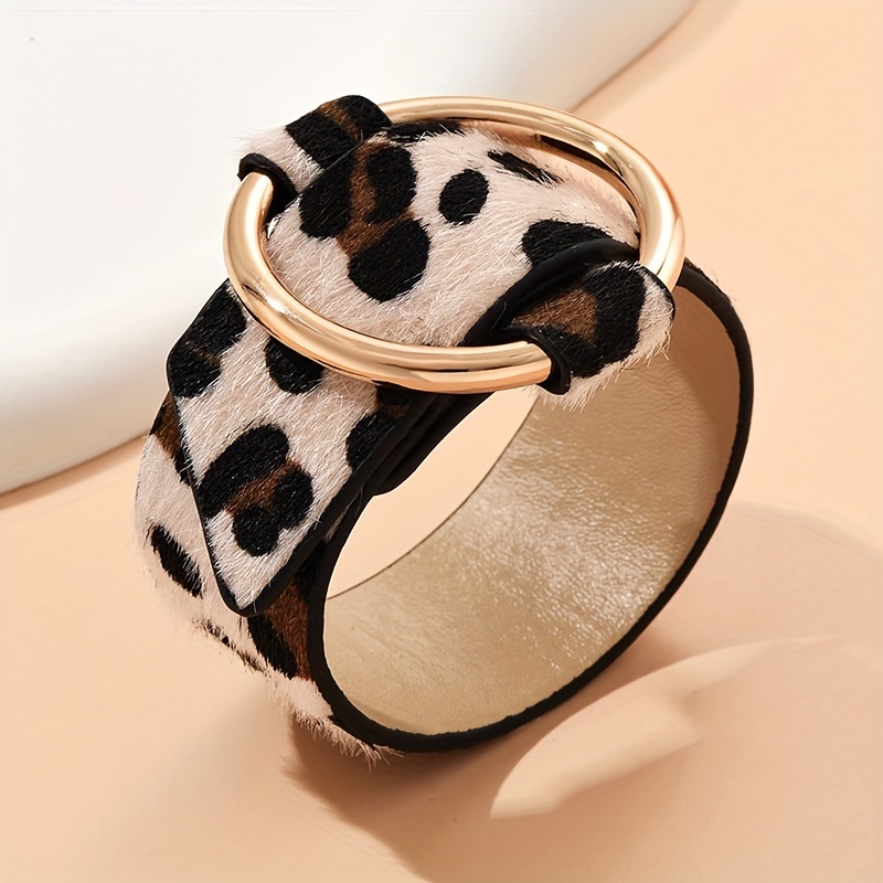 Geometric Leopard Print Bracelet for Women